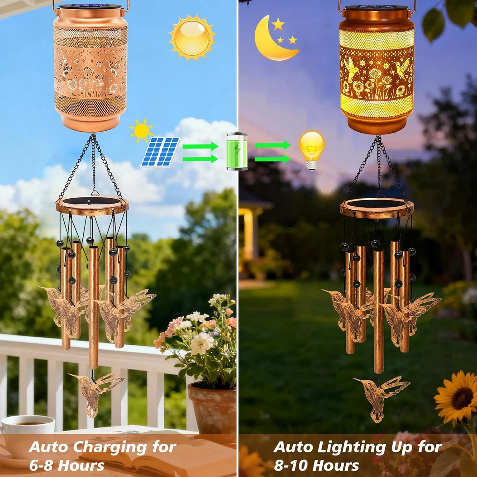 Colibríes de viento solares para exterior, regalos para Navidad mamá mujer abuela Foto 3 de 4