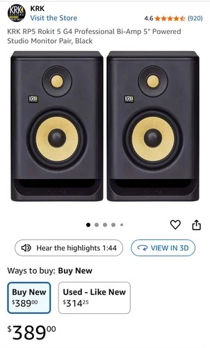 KRK Rokit 5 G4 5 inch Studio Monitor - Pair