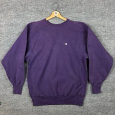 Vintage 90s Champion Reverse Weave Crewneck Sweatshirt BLANK Purple Made In USA