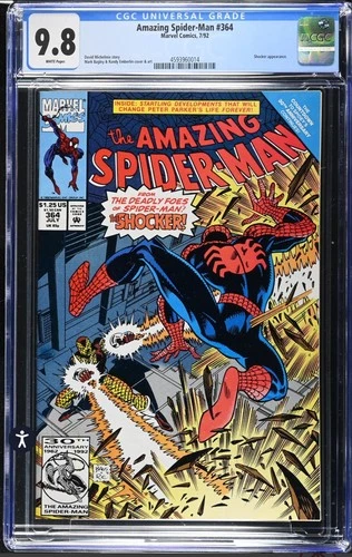 Marvel Comics The Amazing Spider-Man #364 CGC 9.8 White Pages Spider-Man 1992
