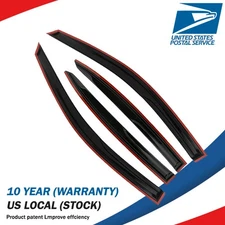 Fit 13-17 Honda Accord JDM Wavy Mugen Style 4 Pcs Tinted Window Visor Guard Vent