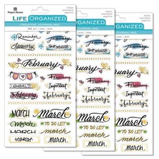 Paper House Productions Monthly II Creative Journaling Planner Stickers Multi
