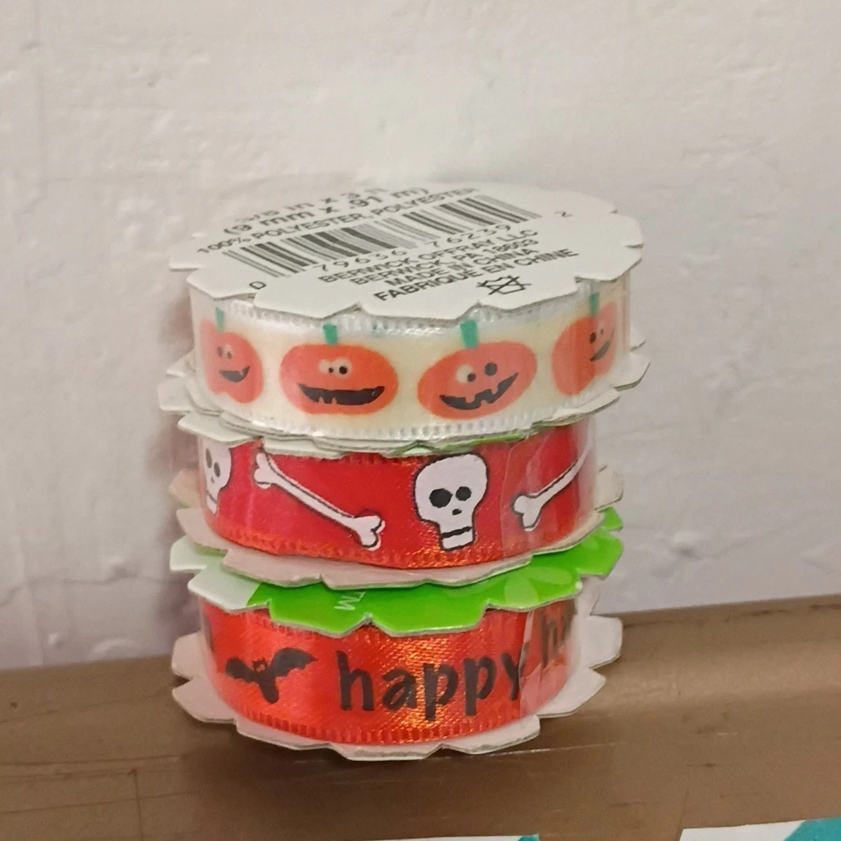 Halloween Craft Ribbon And Self Adhesive Lot Of 6