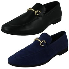 Mens Thomas Blunt Slip On Loafer Formal Shoes With Metal Trim A1R133