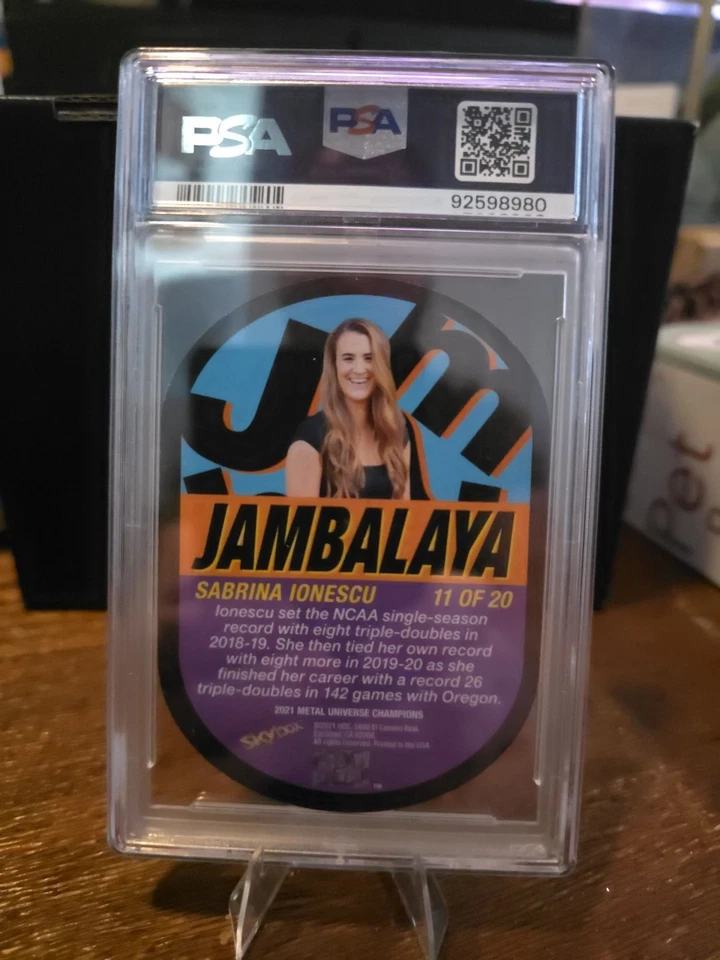 PSA 10 POP 1 2021 Skybox Metal Universe Champions Jambalaya Sabrina Ionescu WNBA Foto 3 de 4