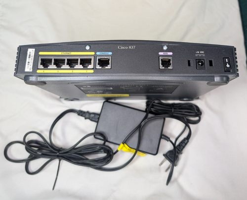 Cisco 837 ADSL Router Ethernet Firewall IOS | Factory Reset | Tested | Cables In - Picture 4 of 5