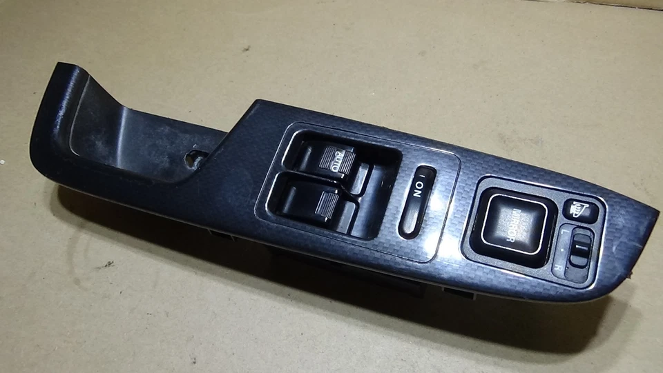 1997-2001 Honda Prelude Driver Side Master Power Window Switch Bezel Carbon - Image 3 of 4