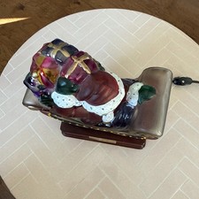Merck Vintage Old World Christmas 1994 Santa in Sleigh Light Up Figure. No Box