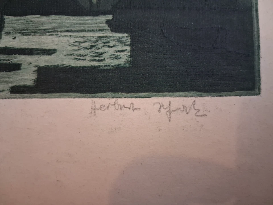 Gravure Aquatinte Originale Signée Herbert TUCHOLSKI - Am Westhafen Berlin 1958 - Photo 4/4