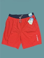 Speedo Men's Lined Comfort Stretch Swim Trunks UPF 50 Crimson Sz Large NWT