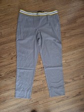 Wildfang Empower Taped Trouser Pants Gray Size 12 NWT Yellow Band