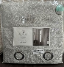 FABULOUS BRAND NEW PAOLETTI TEXTURED SILVER GREY CURTAINS 66 X 90 in