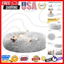 Calming Donut Cuddler Dog Bed, Round Fluffy Pet Bed for Large Dogs,Washable, ...