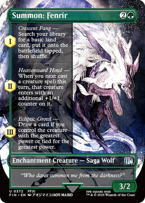 MTG Summon: Fenrir 372 Foil Borderless Final Fantasy