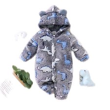This Is Dianusour Print Over All Fleece  Winter Wear For Baby Boy