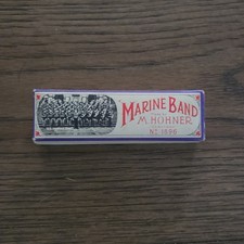 Vintage Hohner Marine Band Harmonica No. 1896 Key of D w/ Original Box Germany