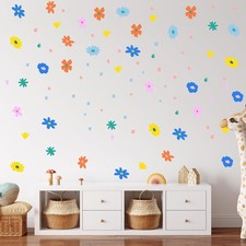Boho Flower Wall Decals  Watercolor Floral Wall Art Stickers  Wildfl