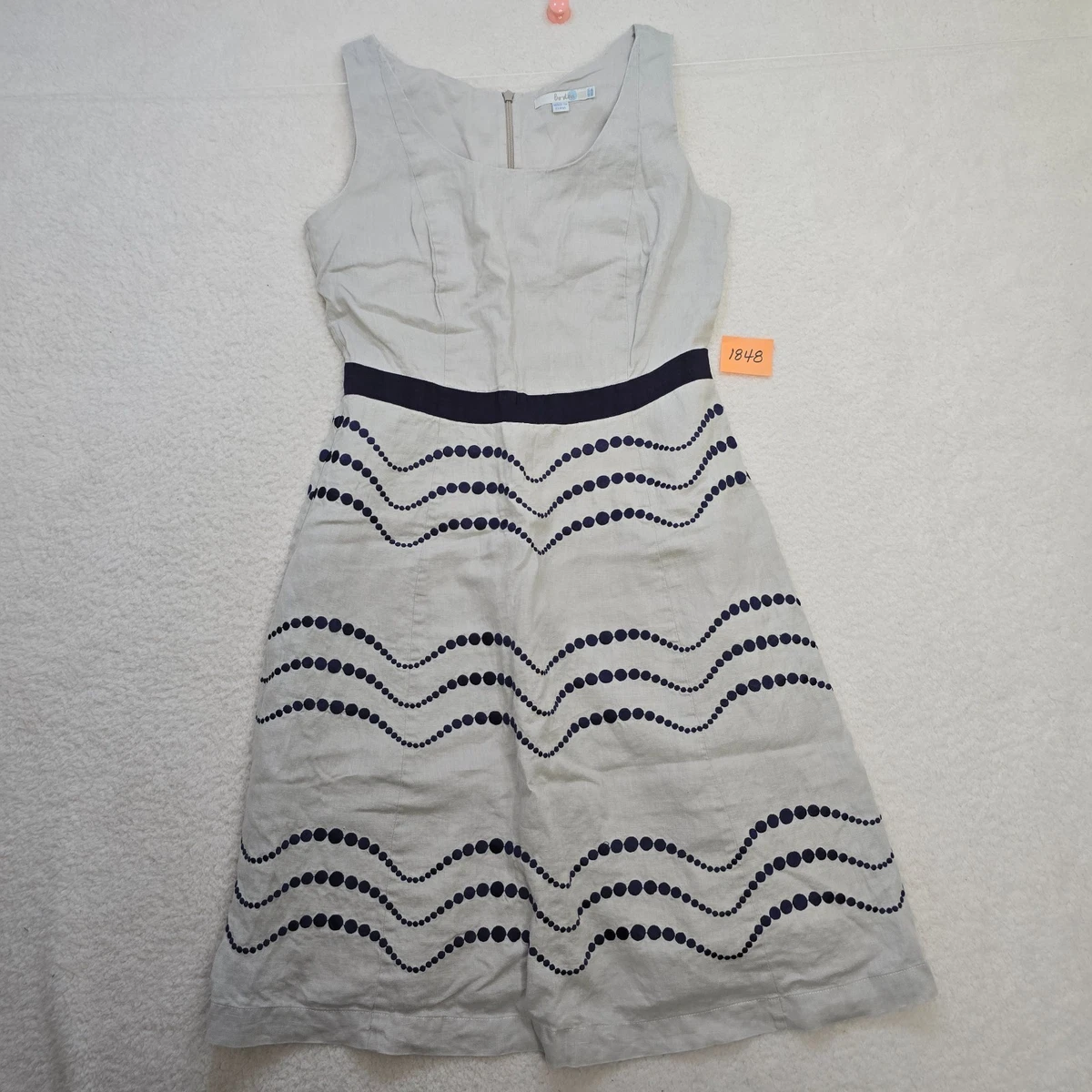 chinese dress ladies Linen Dress - 100% Linen Dress, Relaxed Fit Loose Dress for Apple Shape - Shadow Purple