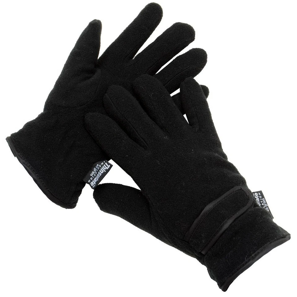 I-SMALLS Ladies Womens RJM Thermal Thinsulate Fleece Autumn Winter Gloves GL136 (Black)