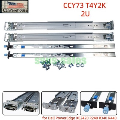 CCY73 T4Y2K 2U Sliding Rail Kit B16 for Dell PowerEdge XE2420 R240 R340 R440