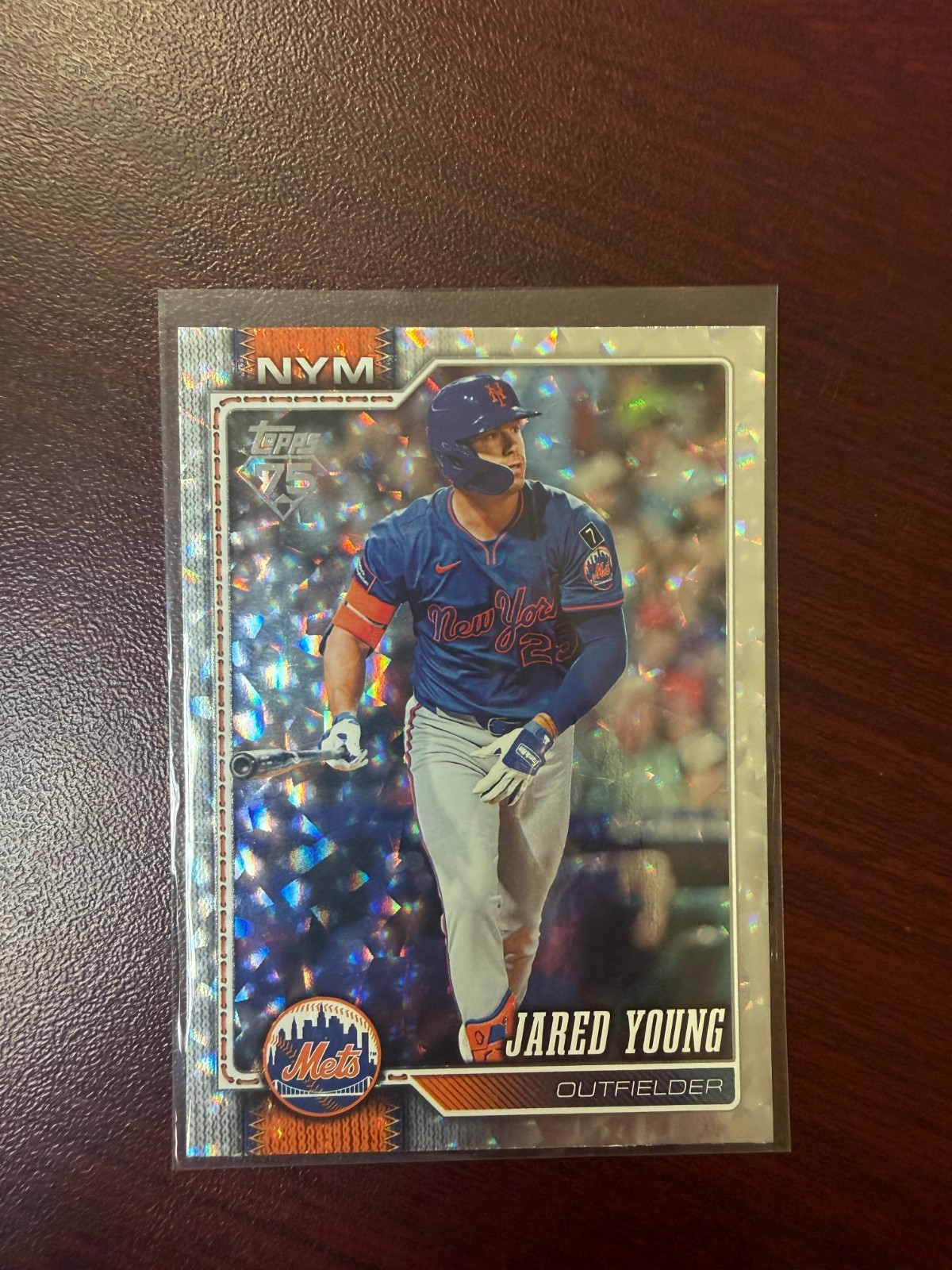 2026 Topps Series 2 - Jared Young #699 Silver Crackle Foil New York mets