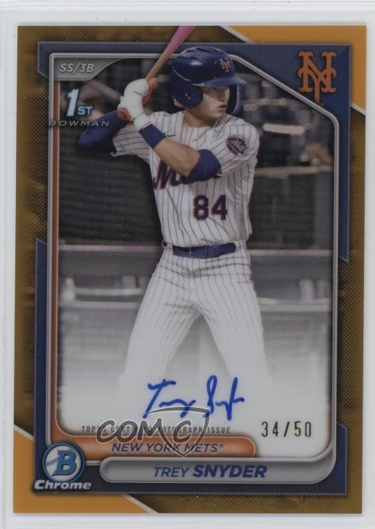 2024 Bowman Draft Chrome Prospect Gold Refractor 34/50 Trey Snyder #CPA-TSN Auto