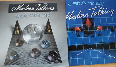 Modern Talking  --  2 x Vinyl Singles  --  Cheri, Cheri Lady  +  Jet Airliner