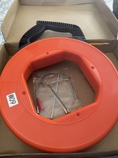 New Fiberglass Fish Tape In Plastic Case Wire Pulling Tool, 60M Orange