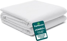 Dog Bed Liner Water-Resistant Foam Mattress Protector Cover - White, Jumbo Plus