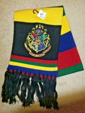 UNIVERSAL STUDIOS HARRY POTTER HOGWARTS SCHOOL CREST STRIPED SCARF Brand New