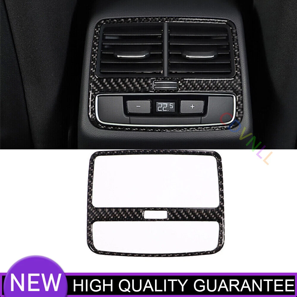 For Audi A4 A5 2017-2021 Real Carbon Fiber Rear Air Outlet Vent Frame Decor 1PCS