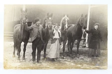 Milton Pennsylvania Horse Farm RPPC Equestrian Thoroughbred Horses c1910
