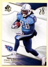 2009 SP Authentic Chris Johnson football card #99 Tennessee Titans