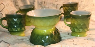 【2個セット】Fire-King kimberly bowl 2-tone Kimberly By Fire King Set, 2 Bowls/4 Mugs, Green | eBay