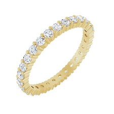14k Yellow Gold 1Ct Lab Grown Diamond Eternity Band Ring for Women Size 7
