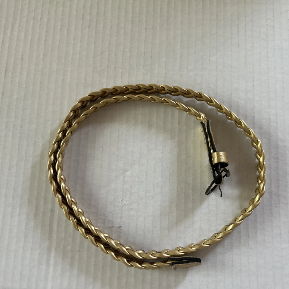 Women's Lot of 2 Braided Gold and  bronze  skinny belts 35" and 39" - Image 3 of 4