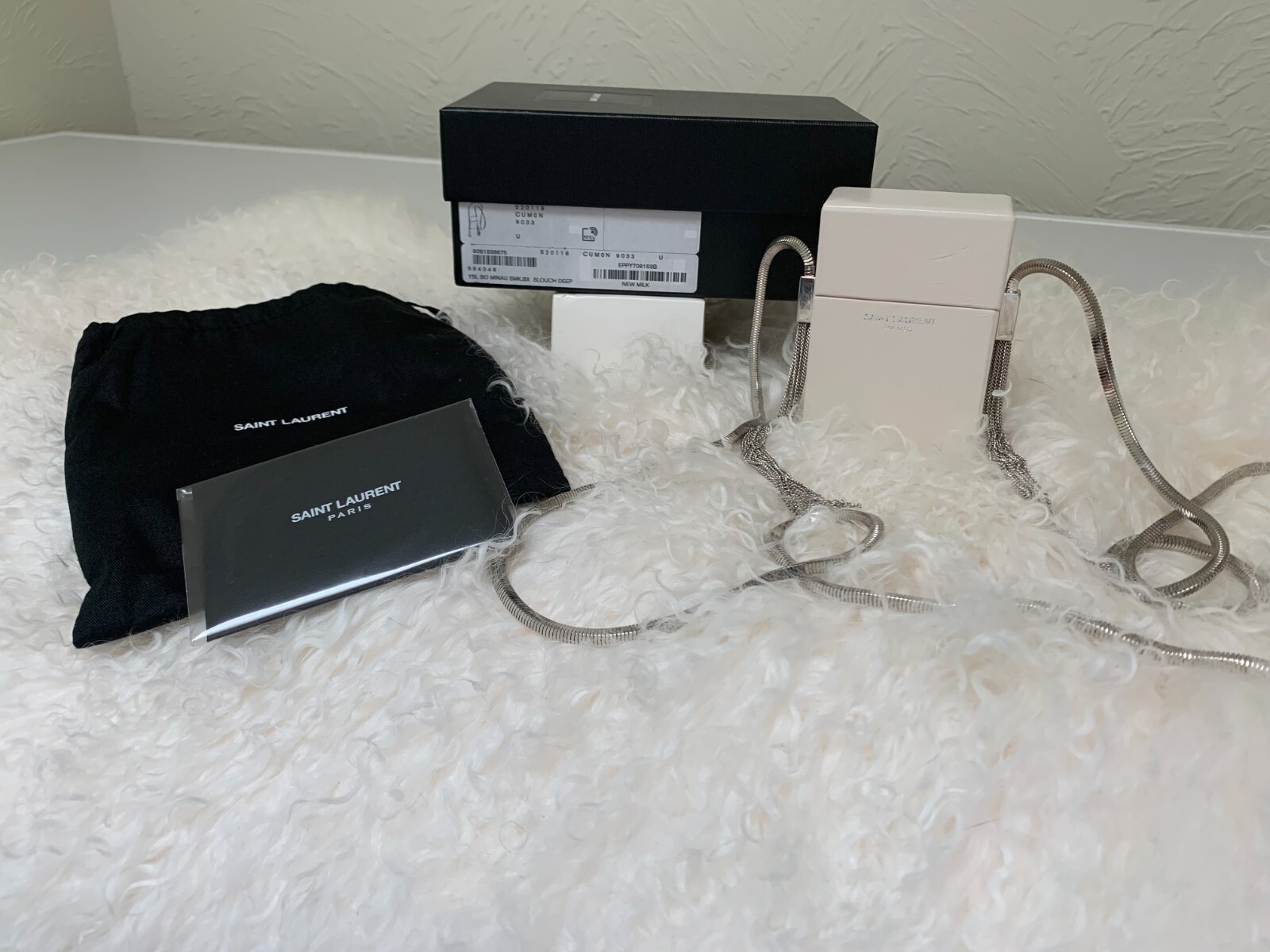 Saint Laurent Smoking Box Minaudiere Sacchetto In Latte