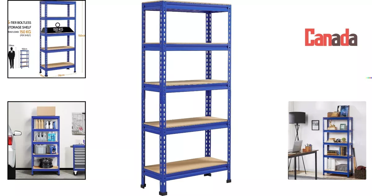 Metal Storage Rack 5 Tier Industrial Shelving Unit Adjustable