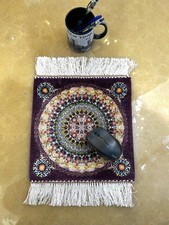 Oriental Rug Style Mousepad, Miniature Carpet Computer Mouse Pad, Silk-1x1ft