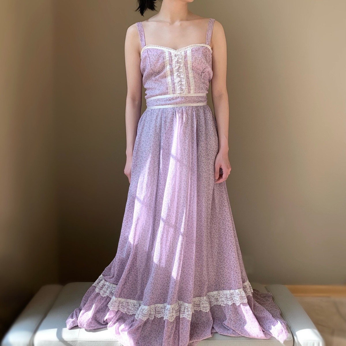 GUNNE SAX　ドレス　紫　【商品番号183】 Gunne Sax vintage purple floral full length dress | eBay