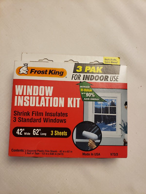 (1) Frost King Window 42''x62'' Shrink Film Insulation Kit Indoor 3 PAK