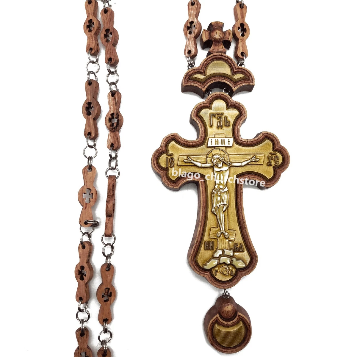 Pendente croce ortodossa bicolore oro 18 carati 13 gr | vendita online su