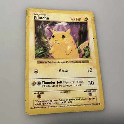 pokemon base set common card #58/102 pikachu Pokemon Base Set Common Card #58/102 Pikachu : Amazon.ca: Toys & Games main image 1