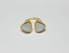 NEW Marz Gems Gold Plated Sterling Silver Moonstone Gemstone Adjustable Ring
