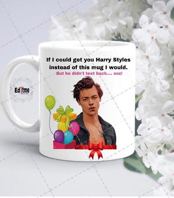 Personalisierte Geburtstagskarte Harry Styles - Grußtasse beliebiger Name Geschenk 1D