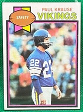 1979 Topps 489 Paul Krause Minnesota Vikings Iowa Hawkeyes