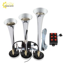 Musical Car Truck Horn 12v With Wire Remote 3 Trumpet 6 Tune Train Air Horn Kit