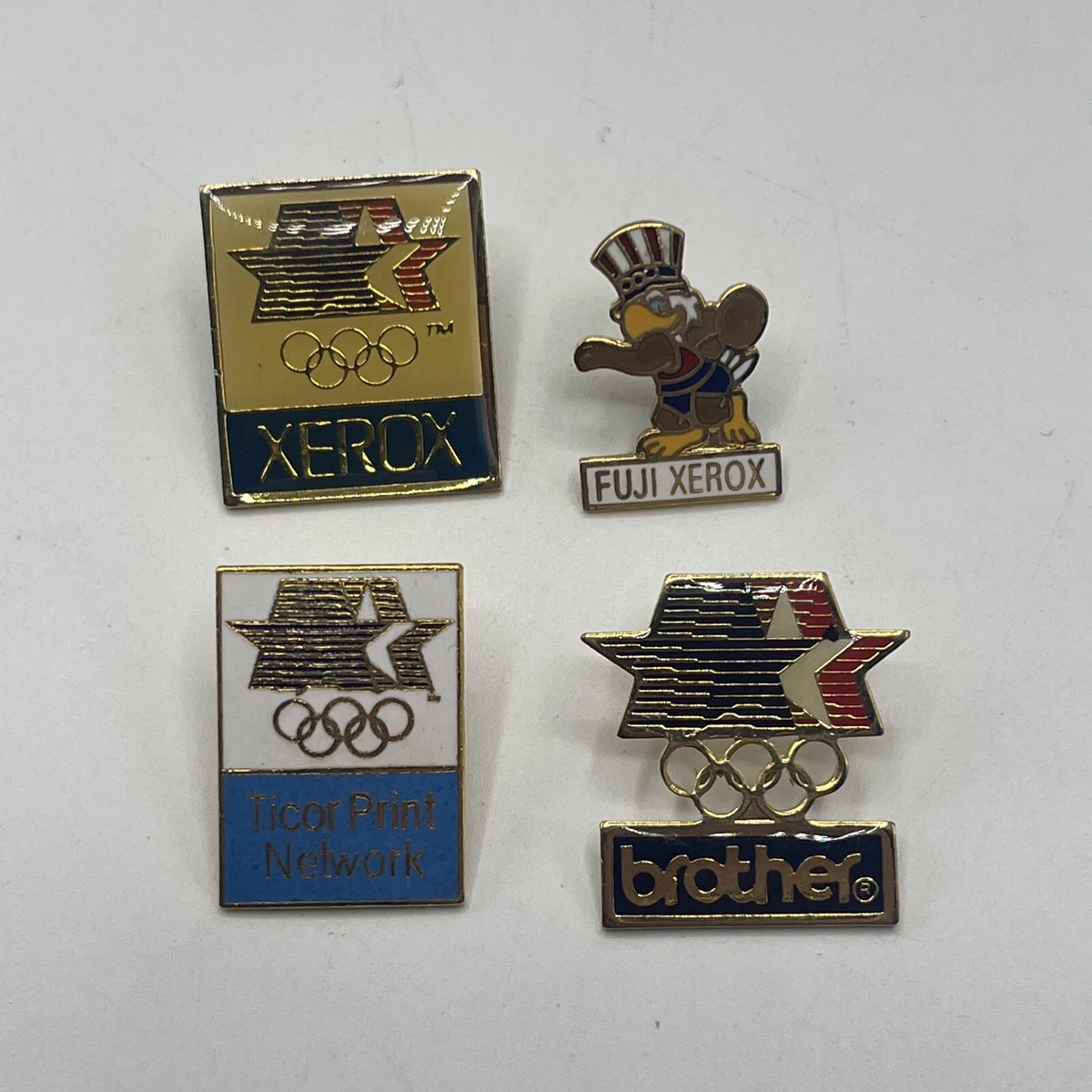 1984 Los Angeles Olympic Pins lot Of Fuji, Xerox, Brother, Ticor