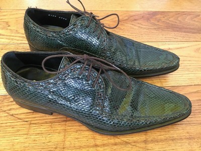 green snakeskin shoes