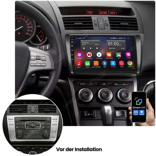 4+64GB Für Mazda 6 GH1 GG 2007-2012 Android 14 Autoradio GPS NAV mit Carplay Kam - Bild 3 von 15